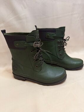 Timberland Olive Green Lace-Up Waterproof Boots